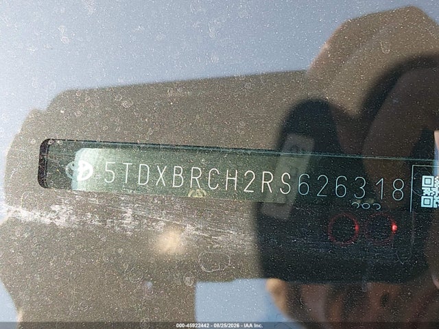 Aukcja sprzedaży 2024 Toyota Highlander Hybrid Limited, vin: 5TDXBRCH2RS626318, numer aukcji: 45922442