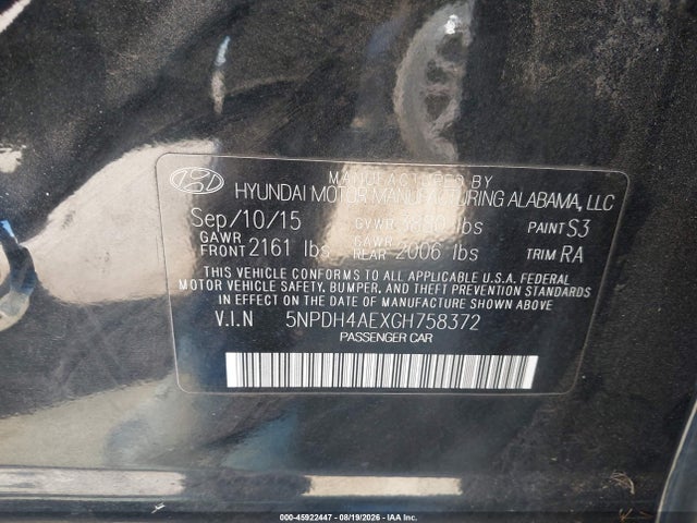Hyundai ELANTRA SE 2016 5NPDH4AEXGH758372 Image 9