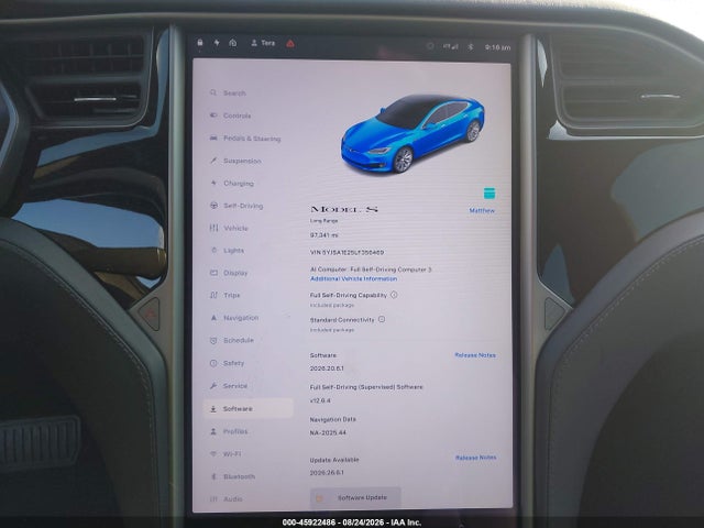 2020 Tesla Model S Long Range Dual Motor All-wheel Drive/long Range Plus Dual Motor All-wheel Drive მანქანა იყიდება აუქციონზე, vin: 5YJSA1E25LF356469, აუქციონის ნომერი: 45922486