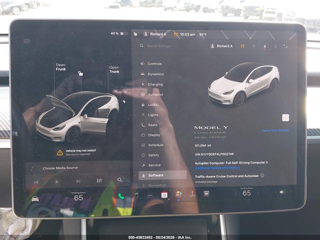 Продаж на аукціоні авто 2020 Tesla Model Y Long Range Dual Motor All-wheel Drive/performance Dual Motor All-wheel Drive, vin: 5YJYGDEF4LF002746, номер лоту: 45922492