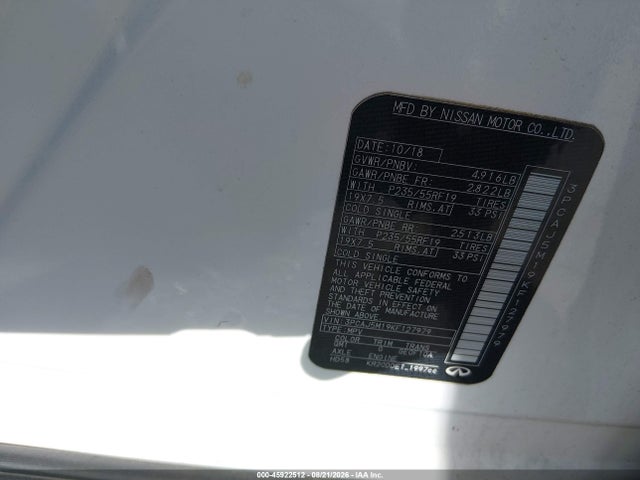 2019 Infiniti Qx50 Essential მანქანა იყიდება აუქციონზე, vin: 3PCAJ5M19KF127979, აუქციონის ნომერი: 45922512