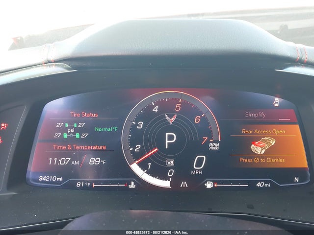 Продаж на аукціоні авто 2021 Chevrolet Corvette Stingray Rwd  1lt, vin: 1G1YA2D48M5114869, номер лоту: 45922672