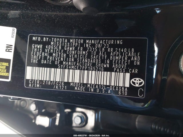 Toyota COROLLA SE 2023 5YFS4MCE7PP165216 Image 9