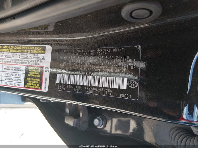 Toyota CAMRY SE 2025 4T1DAACK4SU588557 Image 9