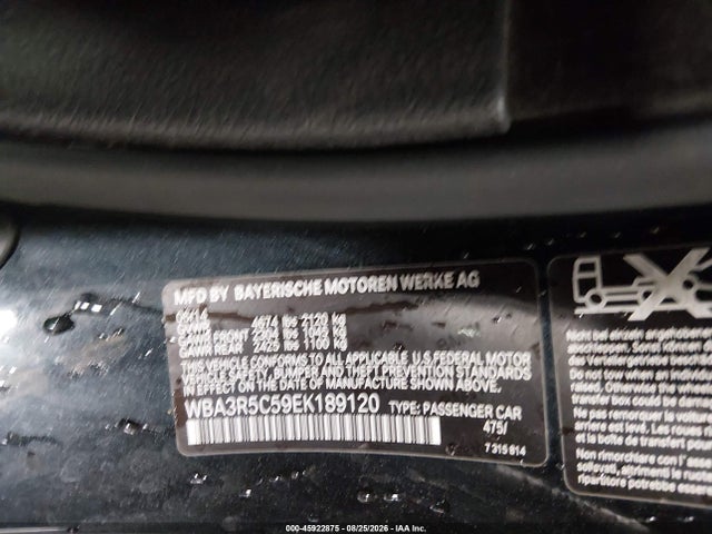 Продажа на аукционе авто 2014 Bmw 435i Xdrive, vin: WBA3R5C59EK189120, номер лота: 45922875