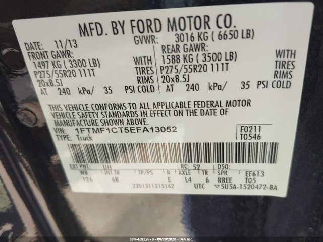 Aukcja sprzedaży 2014 Ford F-150 Fx2 Tremor, vin: 1FTMF1CT5EFA13052, numer aukcji: 45922879