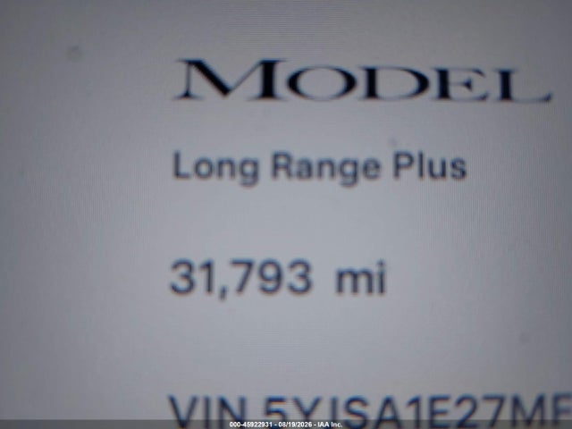 45922931 :رقم المزاد ، 5YJSA1E27MF421632 vin ، 2021 Tesla Model S Long Range Dual Motor All-wheel Drive/long Range Plus Dual Motor All-wheel Drive مزاد بيع