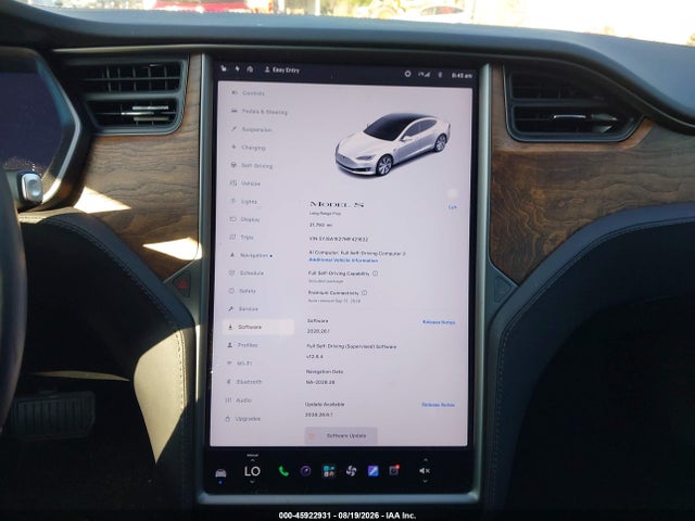 45922931 :رقم المزاد ، 5YJSA1E27MF421632 vin ، 2021 Tesla Model S Long Range Dual Motor All-wheel Drive/long Range Plus Dual Motor All-wheel Drive مزاد بيع