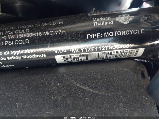 45922986 :رقم المزاد ، MLY1ZF112TS304683 vin ، 2026 Harley-davidson Rh975 S مزاد بيع