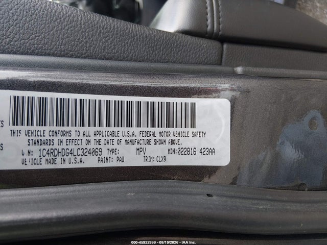 Продаж на аукціоні авто 2020 Dodge Durango Gt Rwd, vin: 1C4RDHDG4LC324069, номер лоту: 45922999