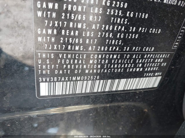 2021 Volkswagen Tiguan 2.0t Se/2.0t Se R-line Black/2.0t Sel მანქანა იყიდება აუქციონზე, vin: 3VV3B7AX1MM092526, აუქციონის ნომერი: 45923028