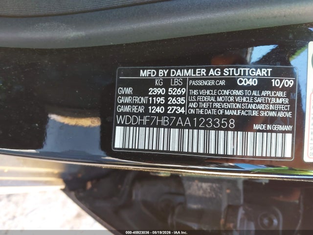 Продажа на аукционе авто 2010 Mercedes-benz E 63 Amg, vin: WDDHF7HB7AA123358, номер лота: 45923036