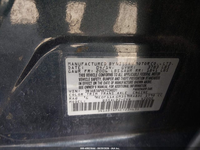 Nissan SENTRA SV 2014 3N1AB7AP4EY234631 Image 9