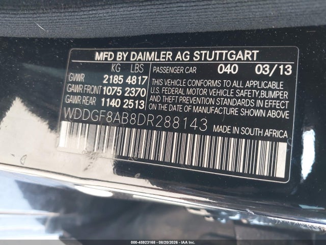 Продаж на аукціоні авто 2013 Mercedes-benz C 300 Sport 4matic, vin: WDDGF8AB8DR288143, номер лоту: 45923168