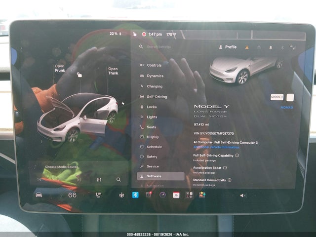 Продажа на аукционе авто 2021 Tesla Model Y Long Range Dual Motor All-wheel Drive, vin: 5YJYGDEE7MF217370, номер лота: 45923226