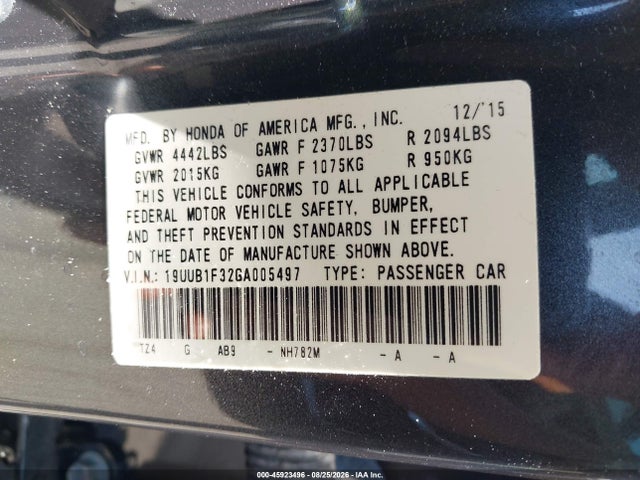 19UUB1F32GA005497 Acura TLX