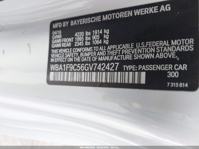 Продаж на аукціоні авто 2016 Bmw 228i, vin: WBA1F9C56GV742427, номер лоту: 45923555