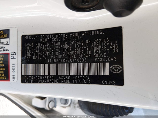 4T1BF1FK3EU410535 Toyota Camry Se Sport