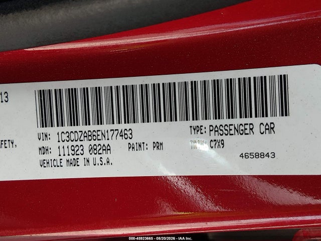 2014 Dodge Avenger Se მანქანა იყიდება აუქციონზე, vin: 1C3CDZAB6EN177463, აუქციონის ნომერი: 45923665