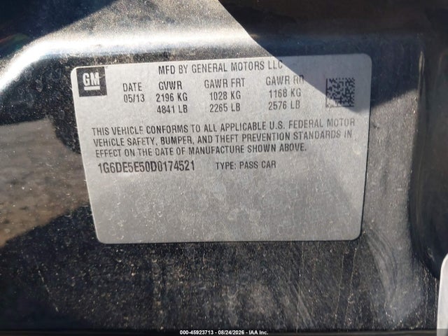 Продажа на аукционе авто 2013 Cadillac Cts Luxury, vin: 1G6DE5E50D0174521, номер лота: 45923713