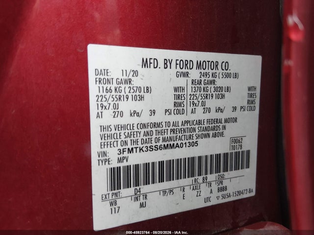 Ford Mustang Mach-e Premium 2021 3FMTK3SS6MMA01305 Image 9