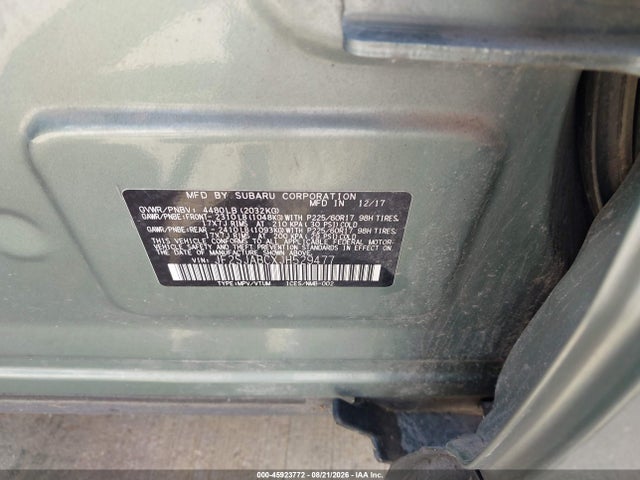 Продажа на аукционе авто 2018 Subaru Forester 2.5i, vin: JF2SJABCXJH529477, номер лота: 45923772