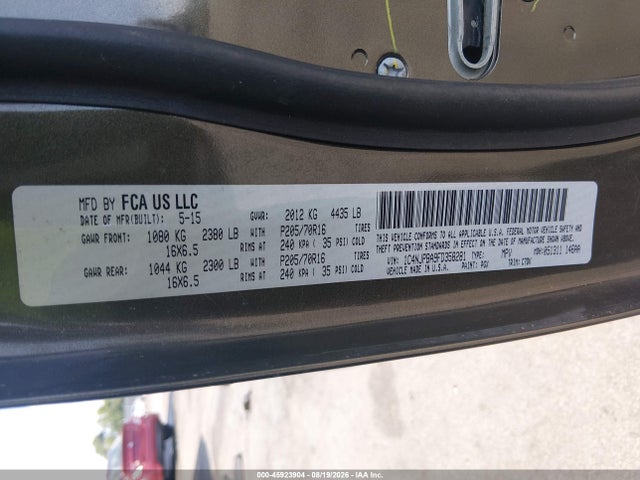 Aukcja sprzedaży 2015 Jeep Patriot Sport, vin: 1C4NJPBA9FD358281, numer aukcji: 45923904