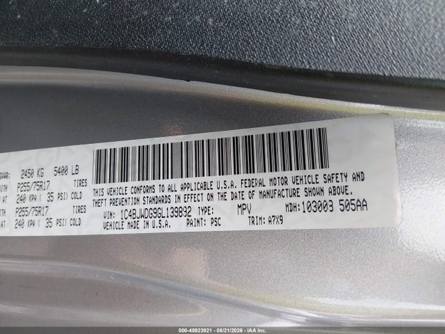 Auction sale of the 2016 Jeep Wrangler Unlimited Sport, vin: 1C4BJWDG9GL139892, lot number: 45923921