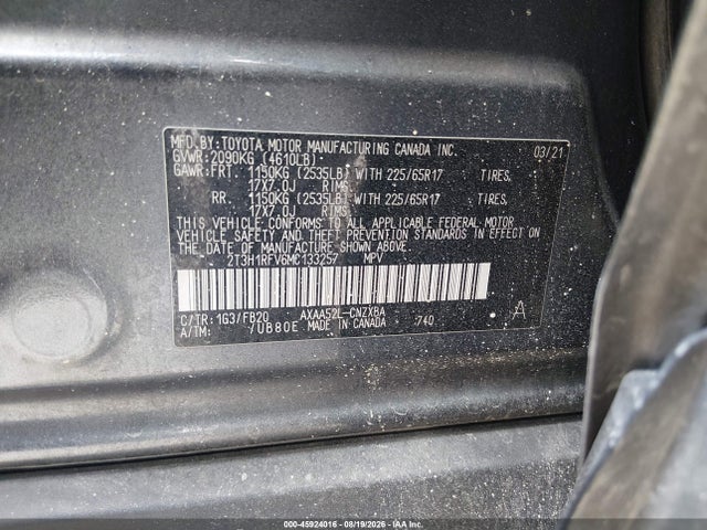 Продаж на аукціоні авто 2021 Toyota Rav4 Le, vin: 2T3H1RFV6MC133257, номер лоту: 45924016