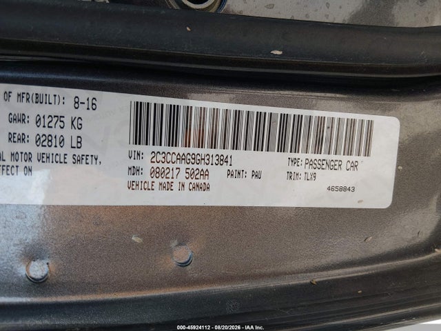 Продажа на аукционе авто 2016 Chrysler 300 Limited, vin: 2C3CCAAG9GH313841, номер лота: 45924112