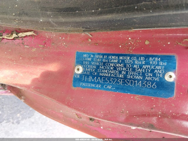 Aukcja sprzedaży 1984 Honda Civic 1300 Crx, vin: JHMAE5323ES014386, numer aukcji: 45924148