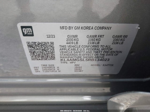 Aukcja sprzedaży 2024 Buick Encore Gx Avenir Awd, vin: KL4AMGSL5RB134023, numer aukcji: 45924216