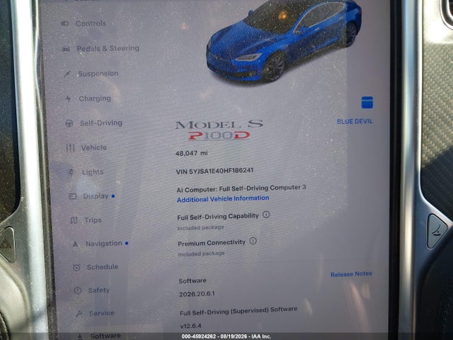 Tesla Model S 100d/60d/75d/90d/p100d 2017 5YJSA1E40HF186241 Image 7