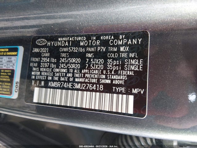 Hyundai Palisade Calligraphy 2021 KM8R74HE3MU276418 Image 9