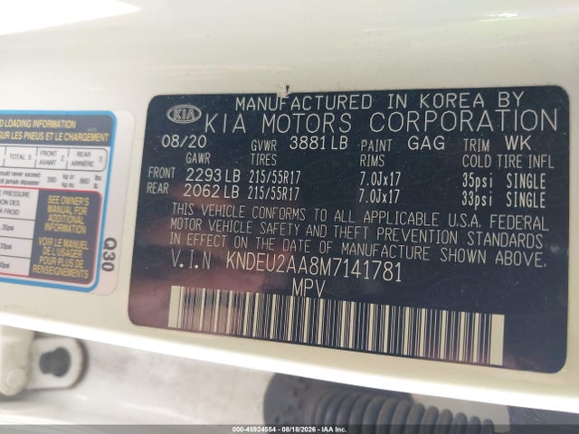 KIA SELTOS S 2021 KNDEU2AA8M7141781 Image 9