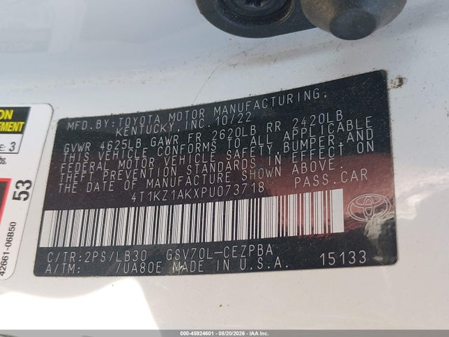 4T1KZ1AKXPU073718 Toyota Camry Trd/xse