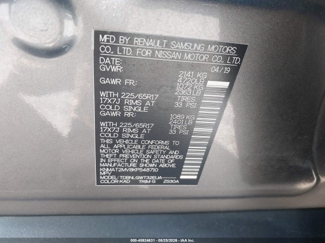 Продаж на аукціоні авто 2019 Nissan Rogue Sv, vin: KNMAT2MV8KP548710, номер лоту: 45924631