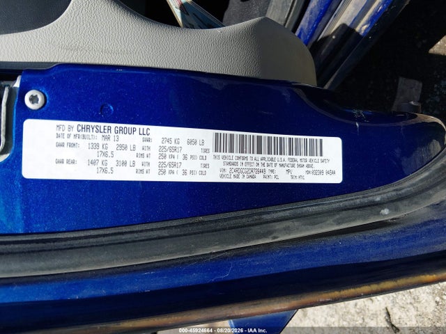 45924664 :رقم المزاد ، 2C4RDGCG2DR726449 vin ، 2013 Dodge Grand Caravan Sxt مزاد بيع