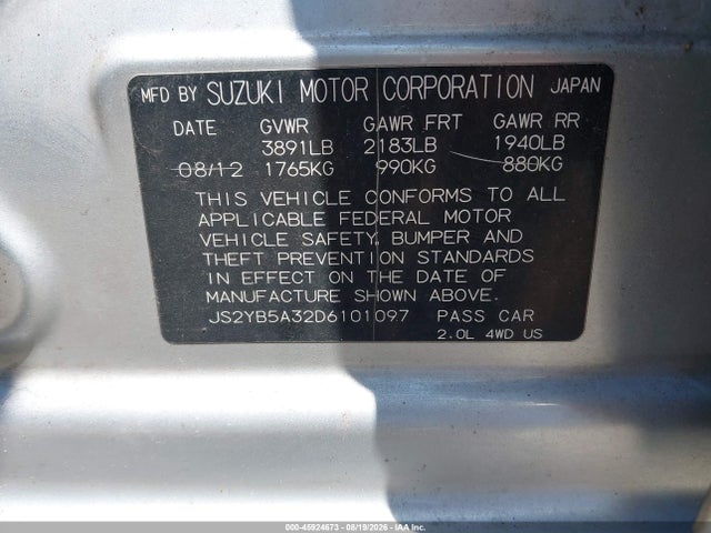 Продажа на аукционе авто 2013 Suzuki Sx4 Premium, vin: JS2YB5A32D6101097, номер лота: 45924673