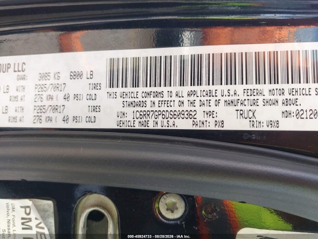 Продаж на аукціоні авто 2013 Ram 1500 Slt, vin: 1C6RR7GP6DS609362, номер лоту: 45924733