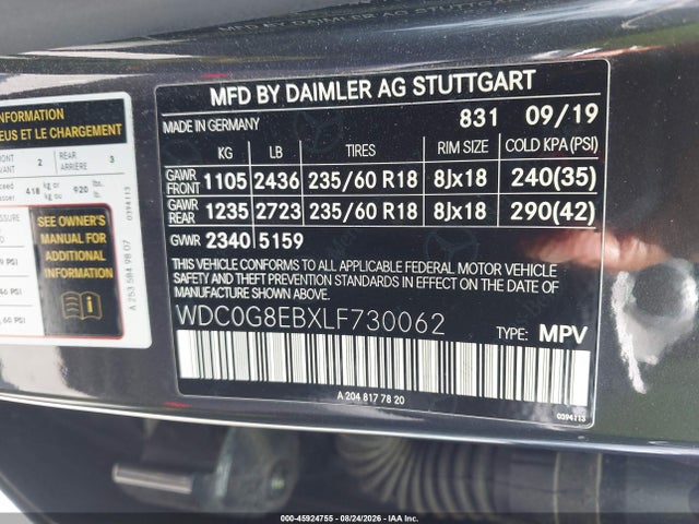 Продаж на аукціоні авто 2020 Mercedes-benz Glc 300 4matic, vin: WDC0G8EBXLF730062, номер лоту: 45924755