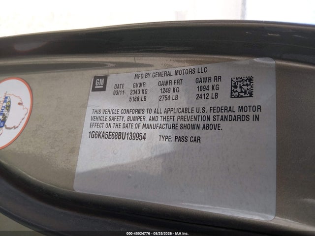 Продажа на аукционе авто 2011 Cadillac Dts, vin: 1G6KA5E68BU139954, номер лота: 45924776