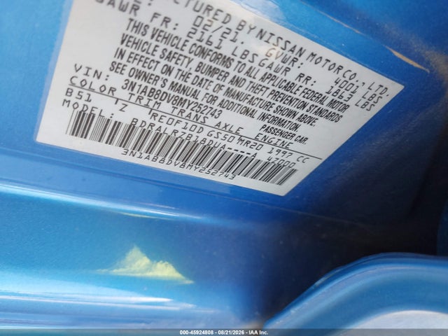 Продажа на аукционе авто 2021 Nissan Sentra Sr Xtronic Cvt, vin: 3N1AB8DV8MY252743, номер лота: 45924808