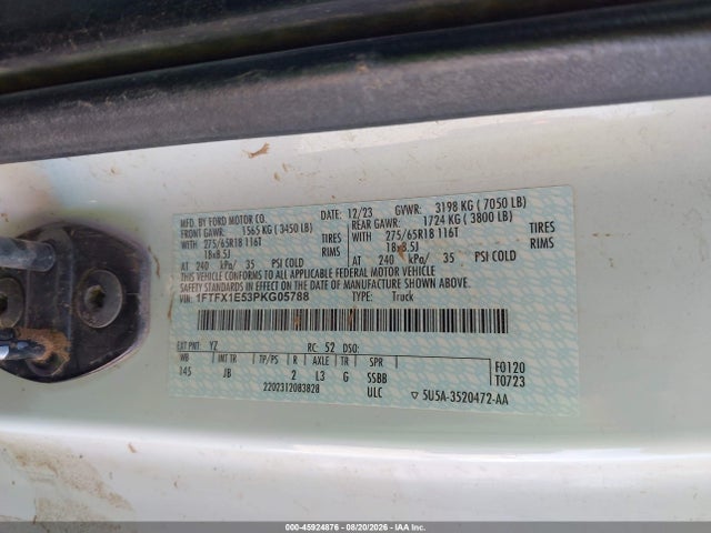45924876 :رقم المزاد ، 1FTFX1E53PKG05788 vin ، 2023 Ford F-150 Xl مزاد بيع