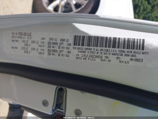 Aukcja sprzedaży 2016 Jeep Grand Cherokee Summit, vin: 1C4RJFJG4GC300538, numer aukcji: 45925174