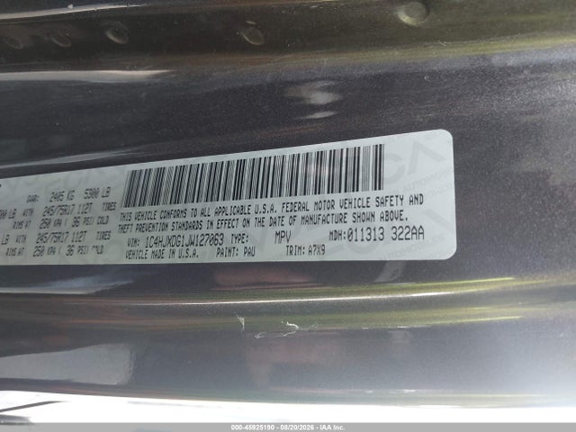 45925190 :رقم المزاد ، 1C4HJXDG1JW127063 vin ، 2018 Jeep Wrangler Unlimited Sport S 4x4 مزاد بيع