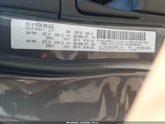 45925222 :رقم المزاد ، 1C4RJFAG0JC263821 vin ، 2018 Jeep Grand Cherokee Altitude 4x4 مزاد بيع