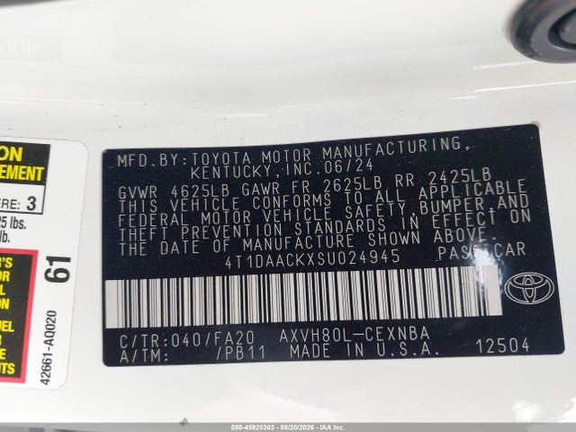 Toyota CAMRY LE 2025 4T1DAACKXSU024945 Image 9