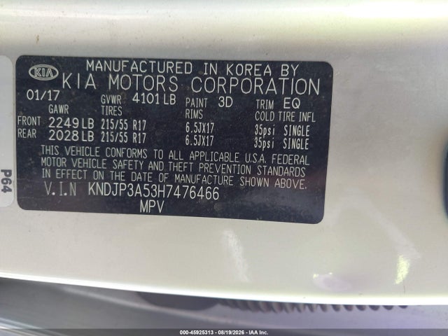 Продаж на аукціоні авто 2017 Kia Soul +, vin: KNDJP3A53H7476466, номер лоту: 45925313