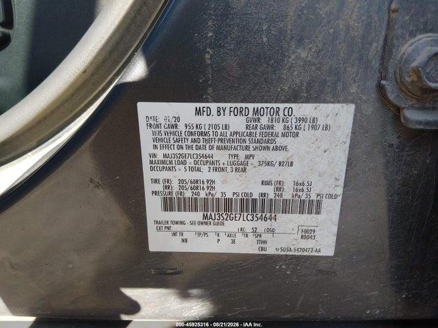 Ford Ecosport Se 2020 MAJ3S2GE7LC354644 Image 9
